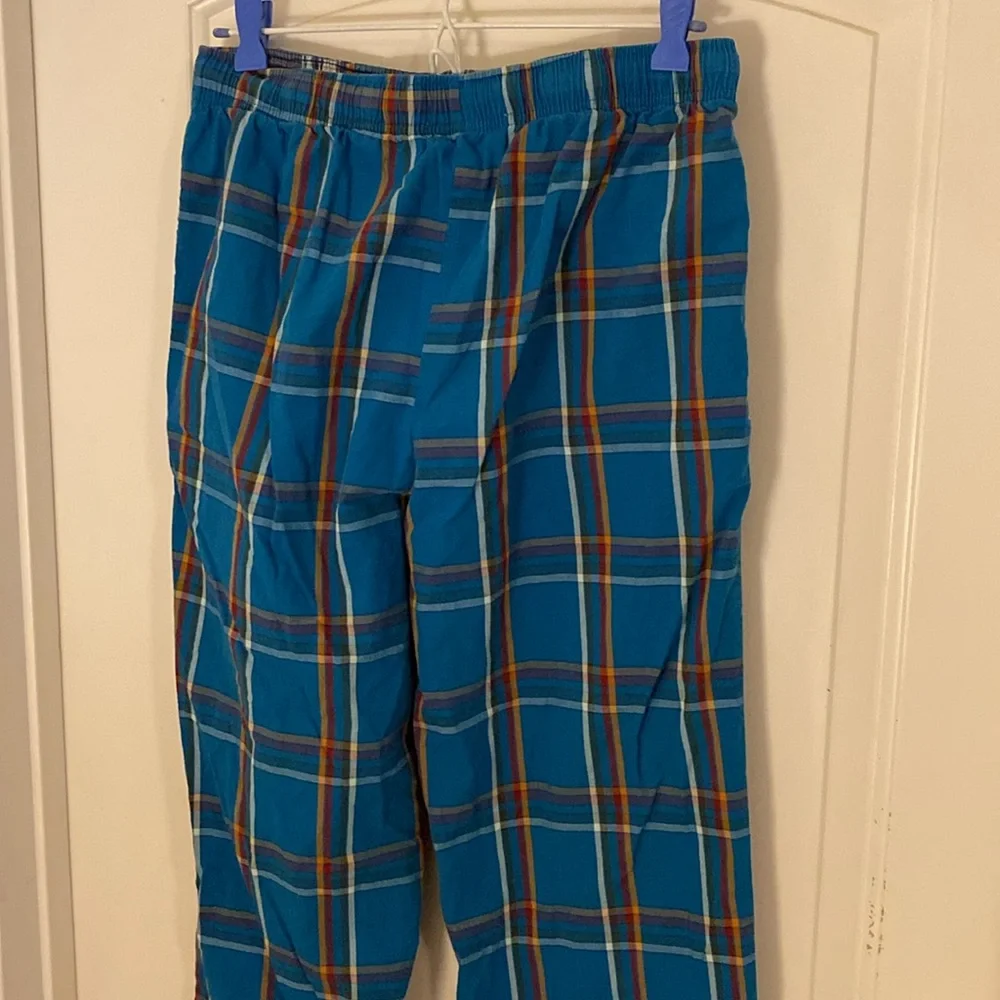 Original Penguin Blue Plaid Lounge/Pajama Pants Size Small 100% Cotton